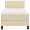 vidaXL Box spring seng med madras med LED Creme 80 x 200 cm Stof
