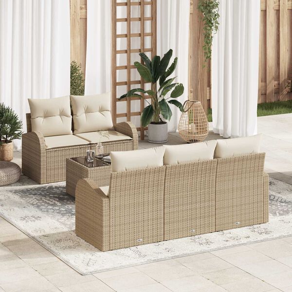 vidaXL Havesofa S&aelig;t Beige 55 x 55 x 37 cm polyrattan
