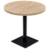 vidaXL bistrobord MDF og st&aring;l rund 80 x 75 cm egetr&aelig;sfarvet