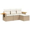 vidaXL sofas&aelig;t til haven 4 dele med hynder polyrattan beige