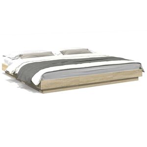 vidaXL sengestel 200x200 cm konstrueret tr&aelig; sonoma-eg