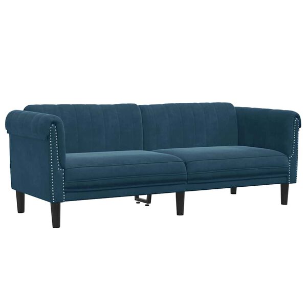 vidaXL 3-personers sofa velour bl&aring;
