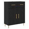 vidaXL Highboard med skuffe Sort eg 69,5 x 34 x 180 cm Konstrueret tr&aelig;