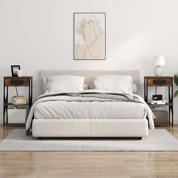 vidaXL Natskab 2 pcs R&oslash;get eg 41 x 31 x 76 cm Konstrueret tr&aelig;