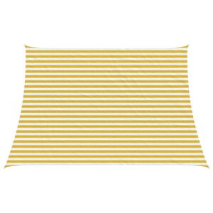 vidaXL Solsejl Gul og Hvid 3 / 4 x 3 m HDPE