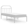 vidaXL sengeramme med sengegavl 90x190 cm metal hvid