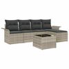 vidaXL Havesofa S&aelig;t 6 stk. Lysegr&aring; polyrattan