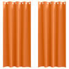 vidaXL M&oslash;rkl&aelig;gningsgardiner med ringe 2 pcs Lys Orange 225 x 140 cm