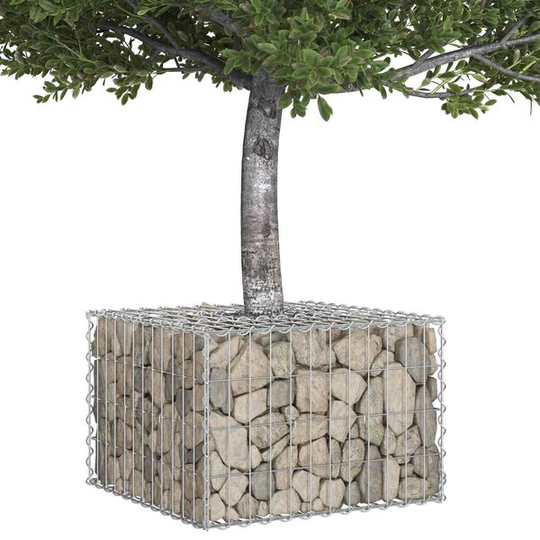 vidaXL Gabion h&oslash;jbed S&oslash;lv 60 x 60 x 40 cm Galvaniseret st&aring;l
