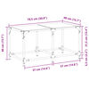 vidaXL sofabord med transparent glastop 78,5x40x40 cm stål