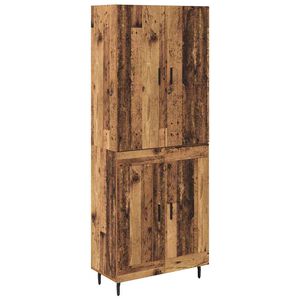 vidaXL Highboard 2 pcs Gammelt tr&aelig; Ingeni&oslash;rtr&aelig; og glas