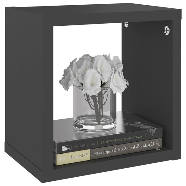 vidaXL væghylder 4 stk. 22x15x22 cm kubeformet grå