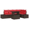 vidaXL Havesofa S&aelig;t 6 stk. Brun polyrattan