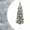 vidaXL Kunstigt slankt juletr&aelig; med julekugle 150 cm 150 LED'er