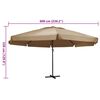 vidaXL haveparasol med aluminiumstang 600 cm gråbrun