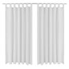 Gardiner i mikro-satin med l&oslash;kker 2 stk. 140 x 175 cm hvid