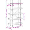 vidaXL bogreol 100x33x180,5 cm 5 hylder konstrueret tr&aelig; gr&aring; sonoma-eg