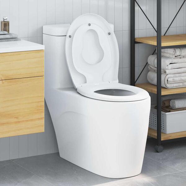 vidaXL Toilet sæde Hvid 44,5 x 37,3 x 4,3 cm Duroplast