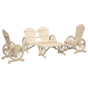 vidaXL lounges&aelig;t til haven 4 dele massivt grantr&aelig;