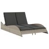 vidaXL liggestol med hynde 114x205x73 cm polyrattan lysegr&aring;