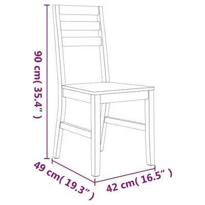 vidaXL spisebordsstole 2 stk. massivt akacietræ
