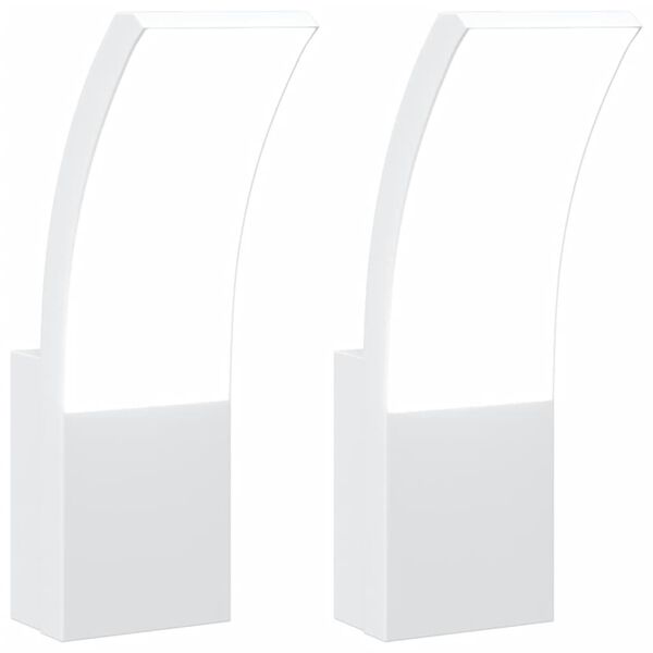 vidaXL udend&oslash;rs LED-v&aelig;glamper 2 stk. trykst&oslash;bt aluminium hvid