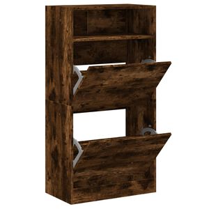 vidaXL skoreol 60x34x116 cm konstrueret tr&aelig; r&oslash;get egetr&aelig;sfarve