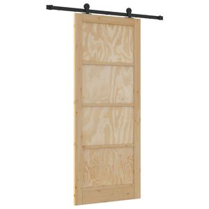 vidaXL Skyded&oslash;r ORKDAL 86 x 211 cm Massivt fyrretr&aelig; Naturfarvet