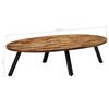 vidaXL sofabord massivt genanvendt teak oval 120 x 60 x 30 cm