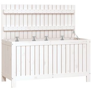 vidaXL opbevaringskasse til haven 115x49x60 cm massivt fyrretr&aelig; hvid