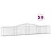 vidaXL buede gabionkurve 9 stk. 400x50x60/80 cm galvaniseret jern