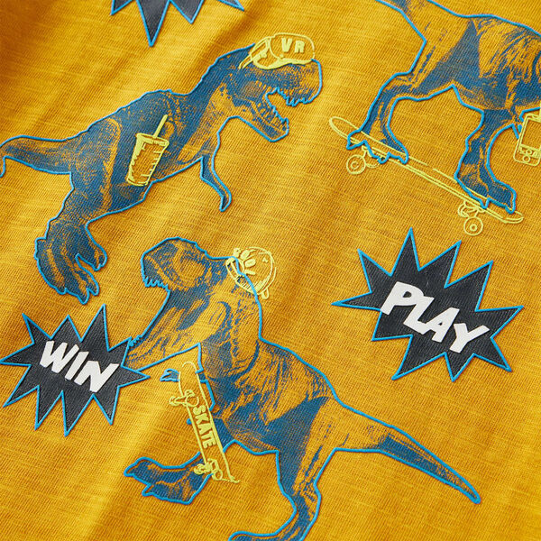 Lang&aelig;rmet T-shirt til b&oslash;rn str. 104 okkergul