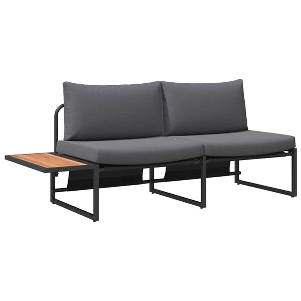 vidaXL Havemøbelsofa med pude Brun 200.5 x 70 x 85.5 cm Metal