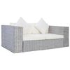 vidaXL 2-personers sofa med hynder naturlig rattan gr&aring;
