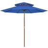 vidaXL parasol m. tr&aelig;stang 270 cm 2 niveauer bl&aring;