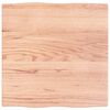 vidaXL bordplade 60x60x2 cm naturlig kant behandlet egetr&aelig; lysebrun