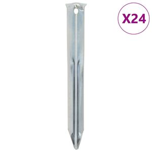 vidaXL teltpl&oslash;kker 24 stk. 17 cm &Oslash;20 mm galvaniseret st&aring;l