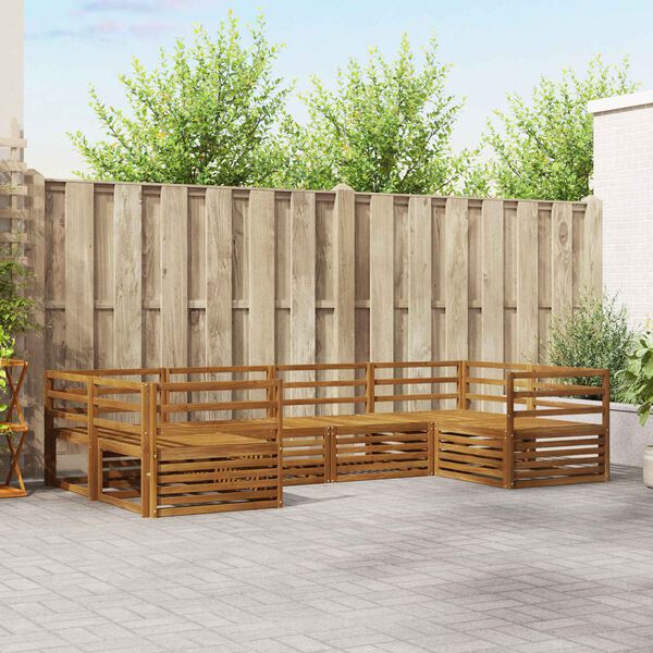 vidaXL Sofas&aelig;t 6 pcs Naturfarvet Massivt Akacietr&aelig;