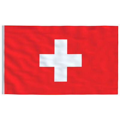 vidaXL schweizisk flag og flagstang 6,2 m aluminium