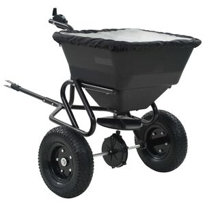 vidaXL saltspreder str&oslash;tr&aelig;kvogn PVC og st&aring;l 125 x 74 x 79 cm 45 l