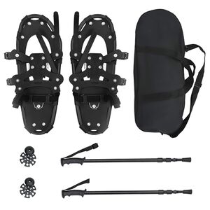 vidaXL 3 I 1 sneesko med vandrestave Sort 53 x 21 cm Aluminium og HDPE