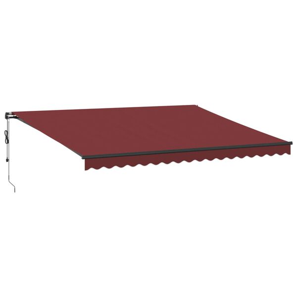 vidaXL markise med LED-lys 450x350 cm automatisk betjening bordeaux