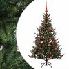 vidaXL Kunstigt juletr&aelig; med julekugle 120 cm 150 LED'er Varm hvid