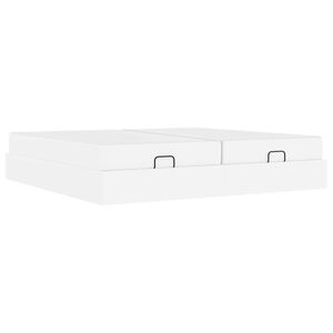 vidaXL Sengeramme med madras med madras 2 pcs Hvid PVC