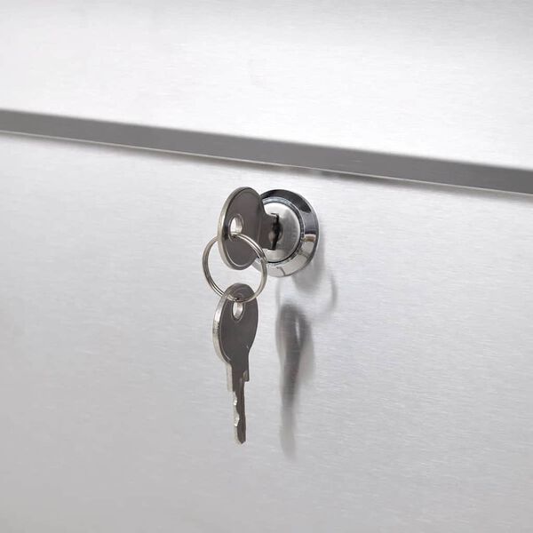 vidaXL dobbelt postkasse p&aring; stander rustfrit st&aring;l