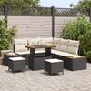 vidaXL Havesofa S&aelig;t 8 pcs Sort polyrattan