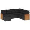 vidaXL sofas&aelig;t til haven 7 dele med hynder polyrattan sort