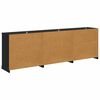 vidaXL Sideboards 3 pcs Sort eg 210 x 35,5 x 67,5 cm Konstrueret tr&aelig;