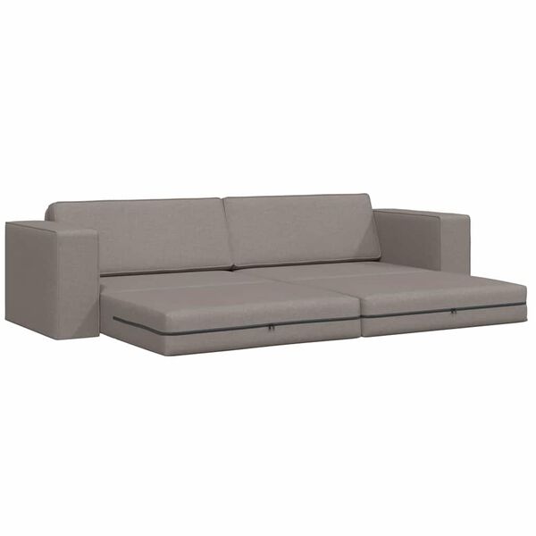 vidaXL Sovesofa 200cm Gr&aring;brun Stof