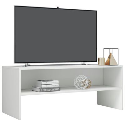 vidaXL tv-bord 100x40x40 cm konstrueret træ hvid højglans